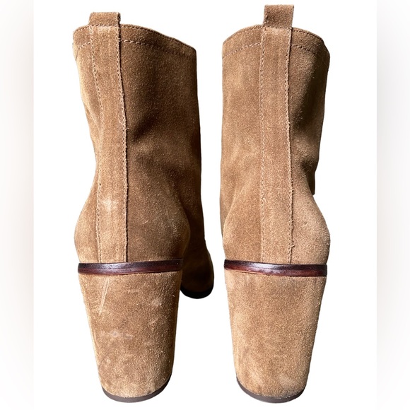 SCHUTZ Brown Nayra Kangaroo Zip Front Suede Ankle Boots Women’s US10 - Picture 4 of 6